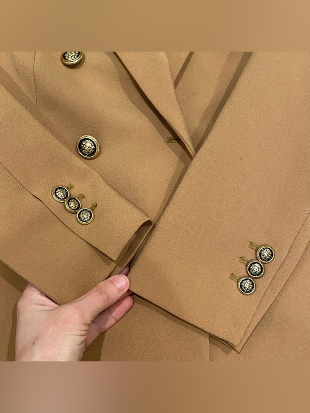 ZARA Double Breasted Camel Blazer XS - Picture 10 of 16